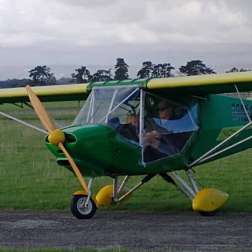 A scout flying a plane